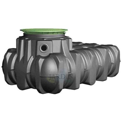 Depósito de agua enterrado de polipropileno 3000 L Platin Graf. Recuperador de agua de lluvia, 245x210x119 cm
