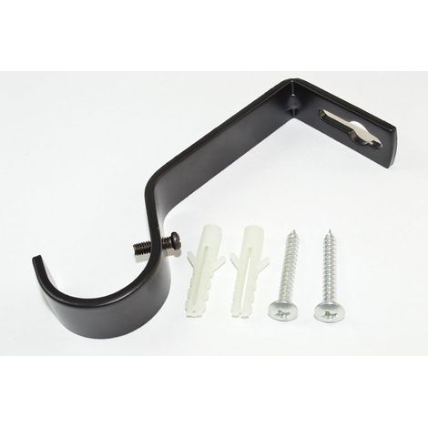 Lot de 2 supports de tringle à rideaux en acier noir 28 mm (1/2)