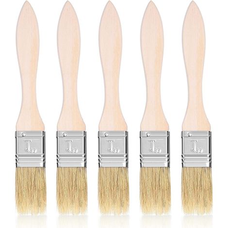 5-teilige Küchenbürste aus Holz, harte Borsten, hochtemperaturbeständig, zum Backen, Grillen und Ölen.