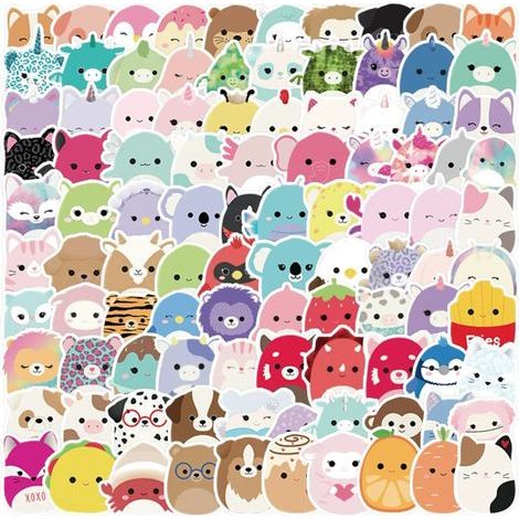CSPARKV 100 Pcs Stickers Cute Animaux, Stickers Enfant Mignon, Autocollant Vinyle Imperméable, Stickers pour Scrapbooking Journaling Ordinateur Portable Gourde Isotherme Guitare Macbook etc (1/4)