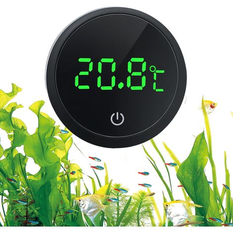 Thermomètre Aquarium, Mini Thermomètre d'Aquarium Numérique avec Ecran Tactile, Affichage LED,Batterie Remplaçable Thermometre Eau sans Fil pour Marine, Eau Doucee, Aquarium (1/5)