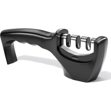 Aiguiseur couteaux professionnel trois en un manuel pour tous types de couteaux en acier inoxydable outil de cuisine efficace et précis (1/5)