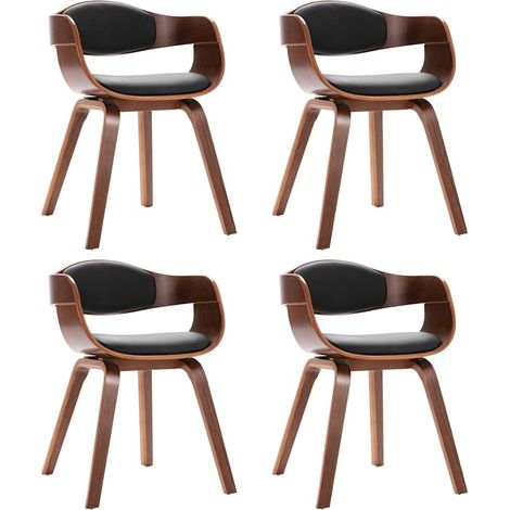 Maison Exclusive - Esszimmerstühle 4 Stk. Bugholz und Kunstleder (1/5)