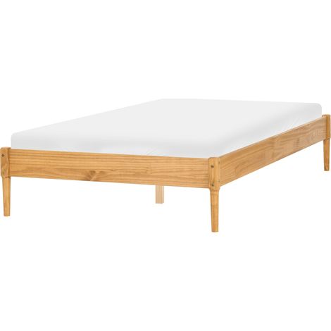 Cama sin cabecero estilo escandinavo de madera de pino natural 120 x 200 cm marrón claro Veyrac (1/5)