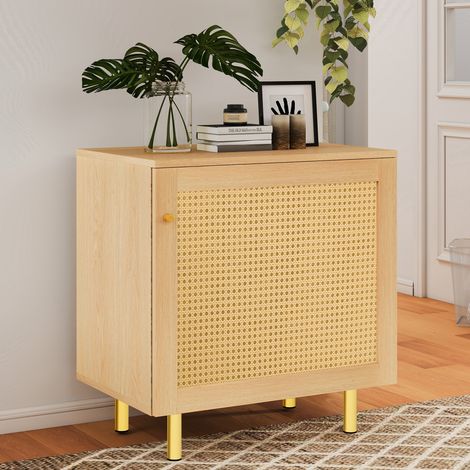 Meuble de rangement avec porte en rotin tressé, 60 x 40 x 63 cm, naturel HAVRYA (1/5)