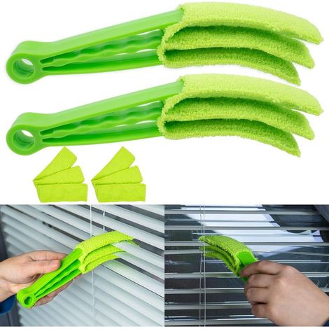 Lot de 2, Brosse de Nettoyage, pour Store de Fenêtre, Stores à Enrouleur et lamelles, avec Manchon en Microfibre, Nettoyage pour Stores vénitiens et Volets, Brosse de Nettoyage pour Volets, radiateur (1/5)