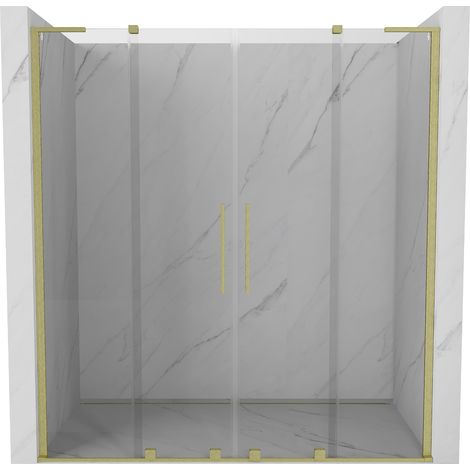 Mexen Velar L Duo porte per doccia scorrevoli 170 cm, trasparente, oro spazzolato - 871-170-003-02-55 (1/5)