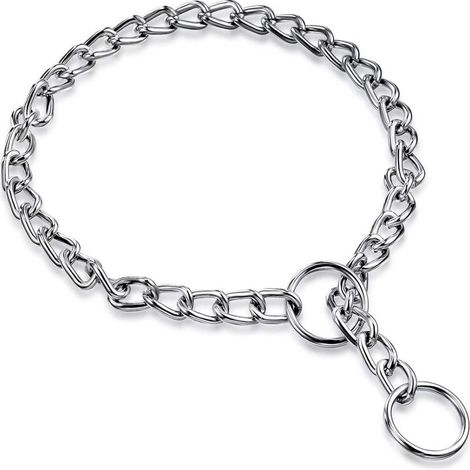 Collier Chien - Chaîne Métallique 6 mm x 55 cm - Pour Dressage et Promenade - Réglable Sans Joint - 1 Pièce (1/5)