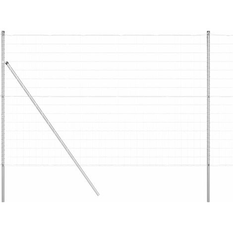 Grillage rouleau,Clôture Euro avec 7 poteaux 1.5x10 m en acier galvanisé CFW3049375 (1/5)