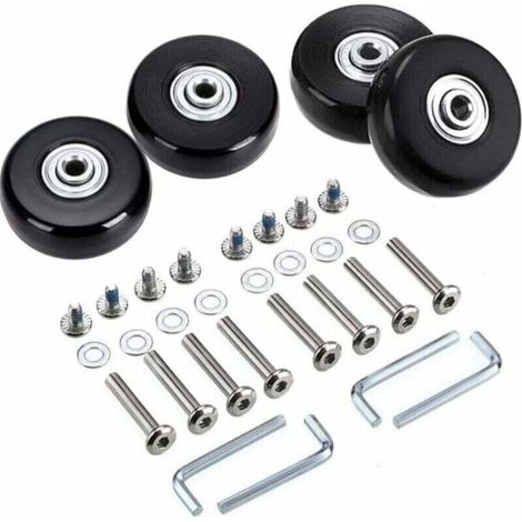 Pack de de 4 roues de rechange , XU,pivotantes en caoutchouc pour valise, 45 x 18 mm, produit qualité supérieure, durable et fiable, matériaux sélectionnés, conforme normes - KZQ