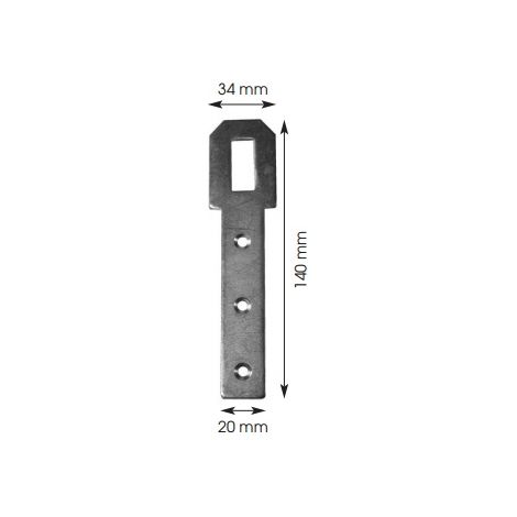Grapa de persiana provenzal con agujero largo 140x20mm BOURG MERMIER acero zincado - 301103