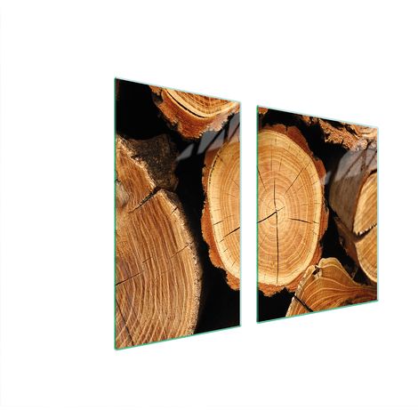 Assiette en verre et planche à découper en bois 100x52 (1/5)