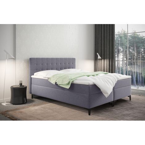 Boxspringbett mit bettkasten und matratze Denver stoff Muna Grau 120x200 cm (1/3)