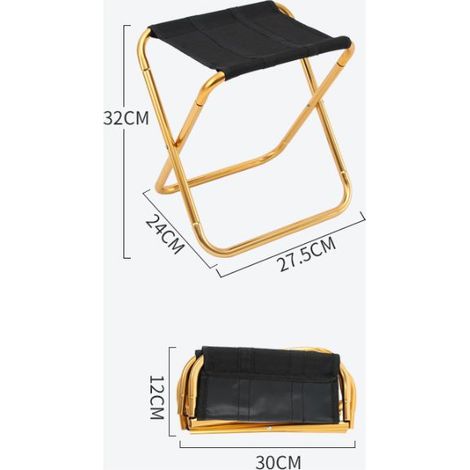 De Camping Pliant Tabourets, Portable Tabourets Fold Up D'ExtéRieur for De PêChe, Hiking, BBQ, en Nylon Solide D'Aluminium PliéE (32 x 24 x 27.5 cm) (1/5)