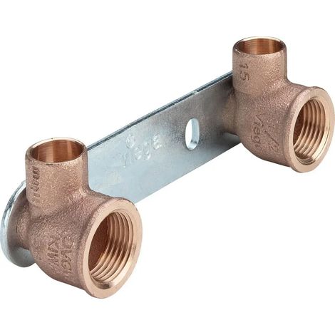 Viega unità di montaggio Gemini, d 15mm, Rp 1/2, interasse 100 bronzo rosso, acciaio zincato modello 94476.2, 107284