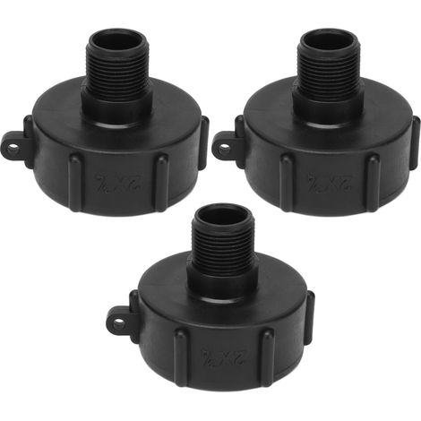 Lot de 3 raccords pour cuve IBC filetage G3/4 adaptateur de vidange en ABS tuyau vanne S60x6 (1/5)