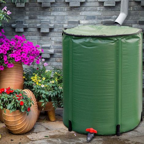 COSTWAY 200L Regentonne faltbar, Regenwassertank PVC, Regenfass Wassertank Regenwasserfass (1/5)