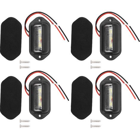 Set mit 4 12V 6 LED-Kennzeichenleuchten mit hoher Helligkeit, wasserdicht, weißes Licht für Autos (1/5)