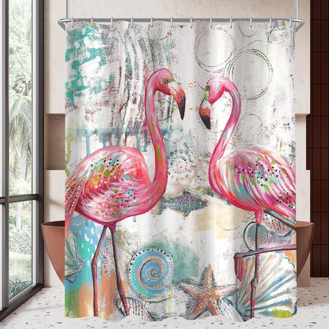 Duschvorhang 180x200cm Polyester Liebesvogel H200 x B180 cm (1er Pack) (1/5)
