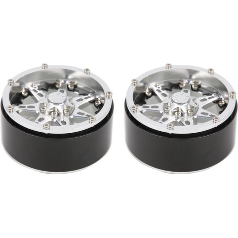 Satz mit 2 Beadlock-Felgen aus Aluminiumlegierung für 1/10 SCX10 / TRX4 / TRX6 RC-Cars (Ersatzteile, silber und schwarz). (1/5)