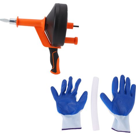 Déboucheur de canalisations manuel multifonctionnel orange avec ressort galvanisé de 7,6 m (24,9 pi) pour cuisine et salle de bain (1/5)