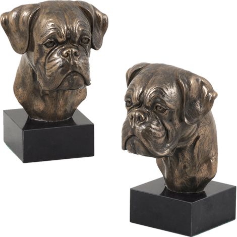 Boxer, Boxer II - estatuilla de perro, busto sobre una base de piedra, escultura, trofeo para una exposición canina de Art-Dog (1/5)