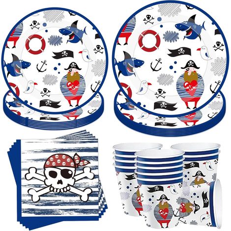 Kit Vaisselle Anniversaire,Party Set, assiettes, serviettes et gobelets, décoration de table, décoration d'anniversaire,Assiette Carton Papier Tasses Serviettes Nappe pour Fête de Noël (1/5)