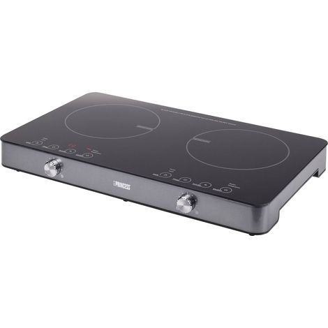 Plaque à induction double 3100W – 2 zones de cuisson 26 cm – Écran tactile numérique – Arrêt automatique et protection surchauffe – Princess