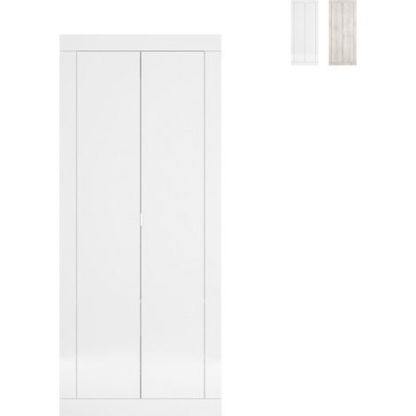 Armoire 2 portes penderie d'entrée moderne Penny Basic - Blanc
