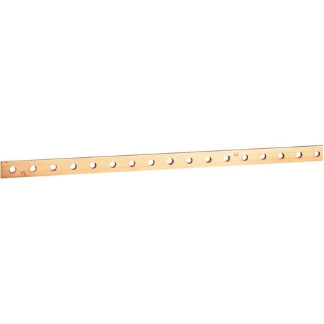 Barre cuivre plate rigide à trous taraudés section 15x4mm 200A ou 160A admissibles longueur 990mm LEGRAND 037433 (1/2)