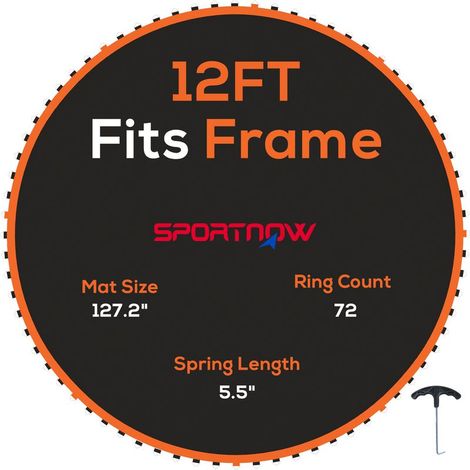 Tapis de trampoline rond, en polypropylène, orange (1/5)