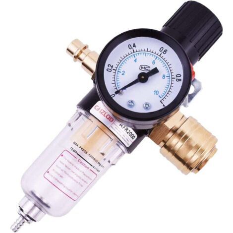 Regulateur de Pression Compresseur 1/4, Filtre Compresseur Dair, Filtre à air Compresseur pour Compresseurs d'air Comprimé et outils Pneumatiques (1/5)