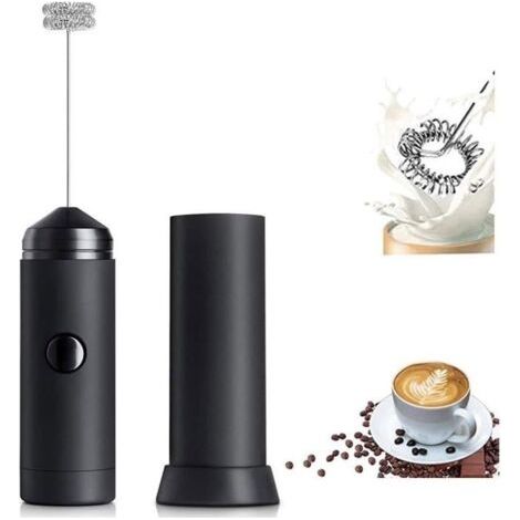 Mousseur à lait électrique avec fouet en acier inoxydable, parfait pour café, cappuccino, et battage des œufs