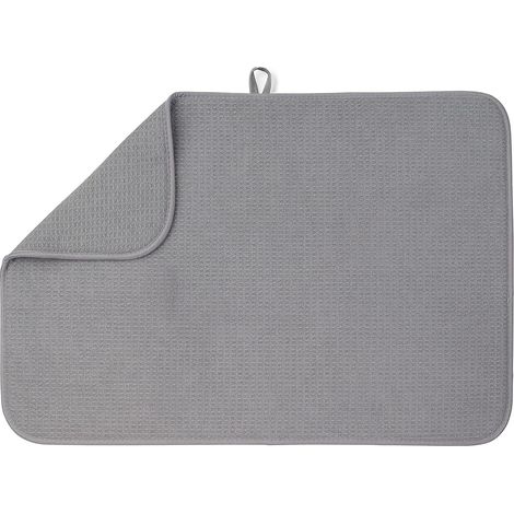 Tapis égouttoir pour la vaisselle en microfibre format XXL 61 x 43,2 cm  Épais, séchage rapide, rangement facile, design en microfibre 3 plis (1/5)