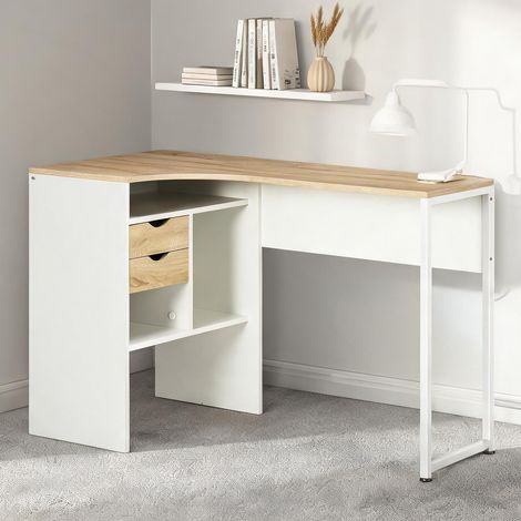 Bureau blanc en panneaux de particules 120 x 60 x 74 cm (1/5)