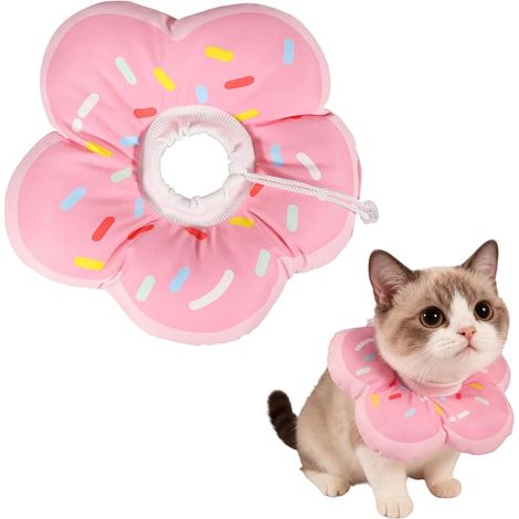 Colerette Chat Collier de Récupération Adjustable et Imperméable pour Chat pour Chatons Après Chirurgie (1/3)