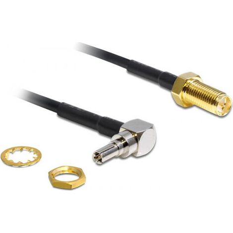 Adattatore antenna Delock crc-9 plug a rp-sma jack 20 cm 90 gradi