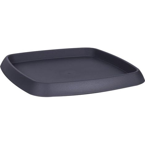 Soucoupe carrée CHORUS Gris anthracite 17,5 cm, pour pot 20 cm - EDA