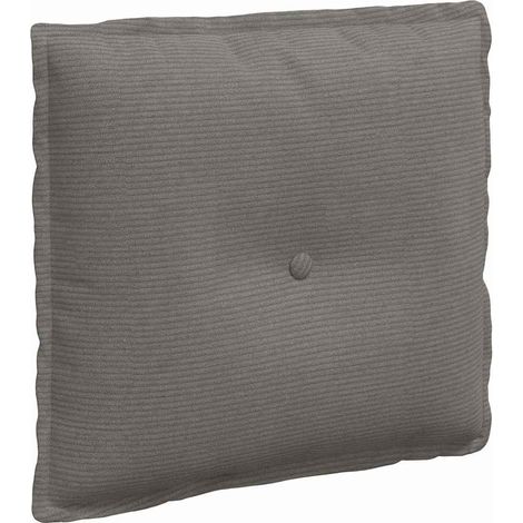 Back Pillow Light Grey 50 x 45 cm Corduroy Fabric vidaXL