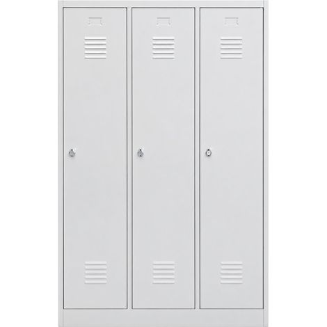 [JAMAIS UTILISE] Vestiaire Industrie Salissante 3 Colonnes Fermeture Moraillon 180x120x50cm - NT-SA-3G (1/5)
