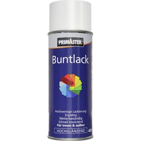 Primaster Lackspray 400ml Reinweiß Hochglänzend Wetterbeständig Sprühlack (1/2)