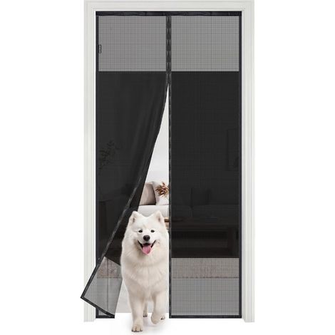 Mosquitera para puerta 100 x 200 cm, cortina mosquitera antimoscas e insectos con cierre automático para dormitorio, balcón y puerta exterior (1/3)