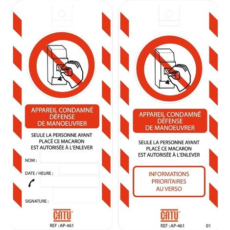 Catu Etichetta di segnalazione gialla 170 x 75 mm confezione 10