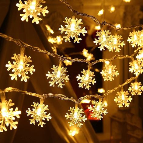 Christmas Lights, Snowflake Lights, 6m, 40pcs, Battery Operated LED Fairy Lights for Indoor, Bedroom, Wedding Party, Garden (1/5)