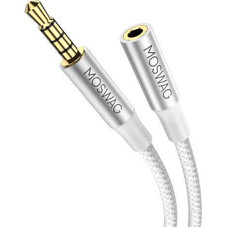 Rallonge Jack Audio 3.5 mm 4 Pôles pour Casque Micro, Nylon Tressé Jack Mâle vers Femelle Câble Extension Audio Stéréo Compatible avec Écouteur Gamer Switch Manette PS5 PC Portable (1/5)