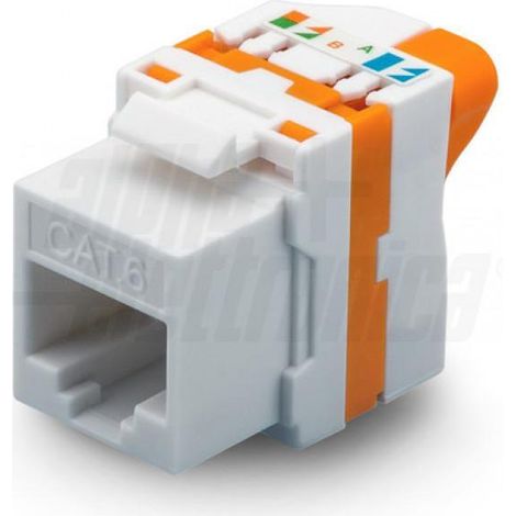 Alpha elettronica presa keystone dati rj45 cat6 utp bianca alpha elettronica 96-302/04