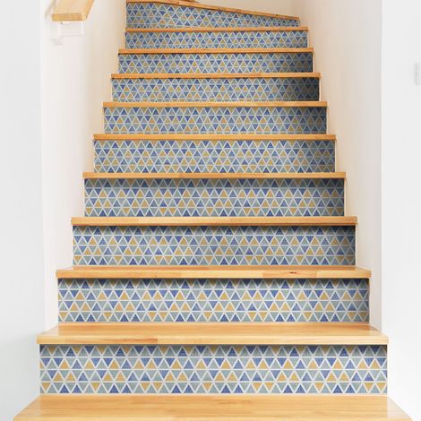 Stickers adhésifs escalier carrelages contremarche - ANITRA - 2 bandes de 12.5x87.5cm (1/3)