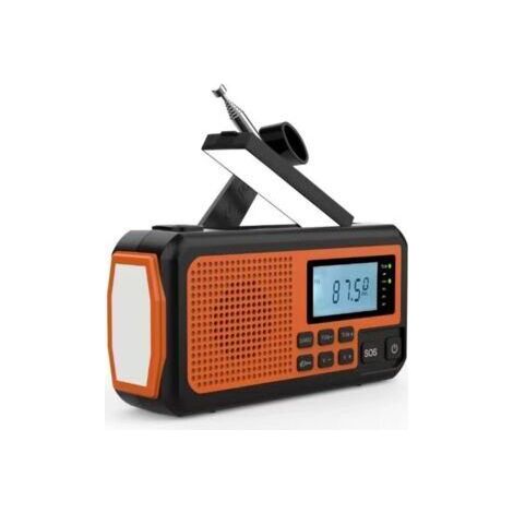4000mAh AM/FM/SW Radio Solaire avec Manivelle, Câble USB,3 Méthodes de Chargement,Alarme SOS,Lampe de Poche,Chargeur de Téléphone