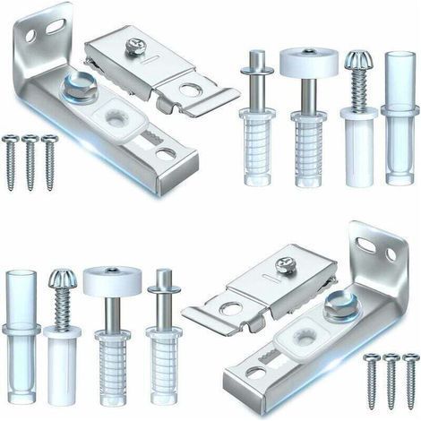 Kit de réparation pour portes pliantes coulissantes – Ensemble de remplacement en 2 pièces pour portes de placard pliantes coulissantes, comprenant les supports supérieur et inférieur, le point de piv (1/4)