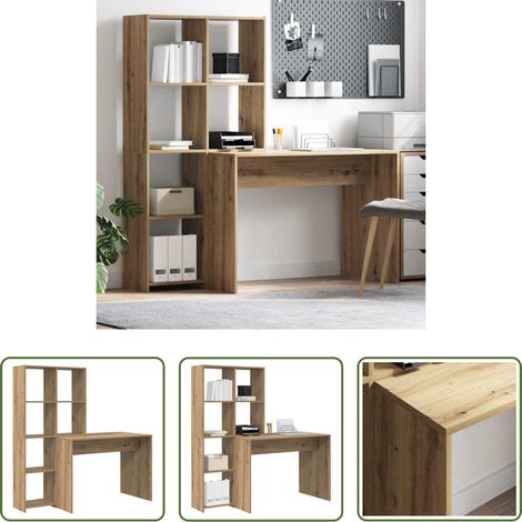 Bureau en bois d'ingénierie - Bureau Chêne artisanal 138,5 x 55 x 143 cm Bois d'ingénierie (1/5)